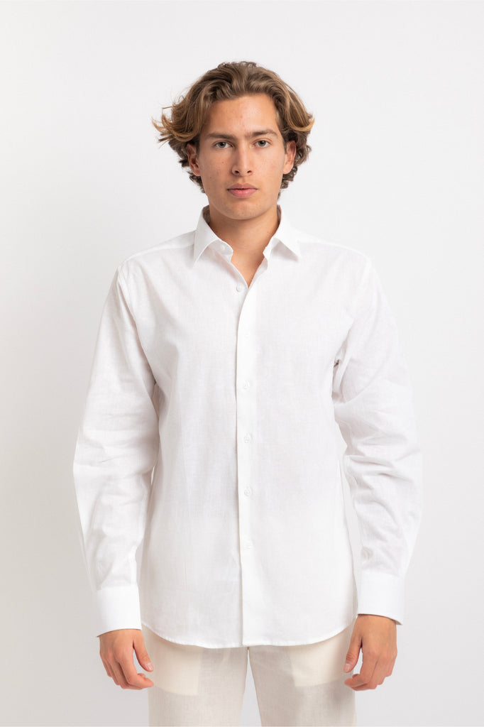 Romero McPaul - , Romero + McPaul, Cannes White Linen Shirt