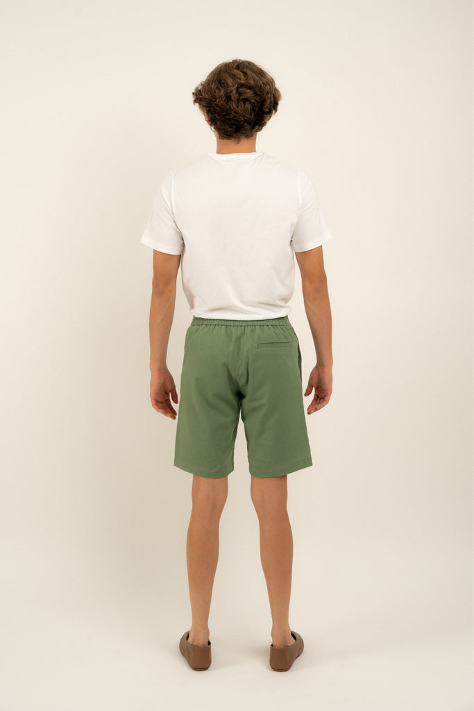 Romero McPaul - , Romero + McPaul, Bondi Green Linen Shorts