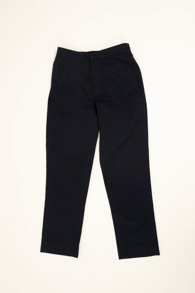 Romero McPaul - , Romero + McPaul, Milos Navy Linen Trousers