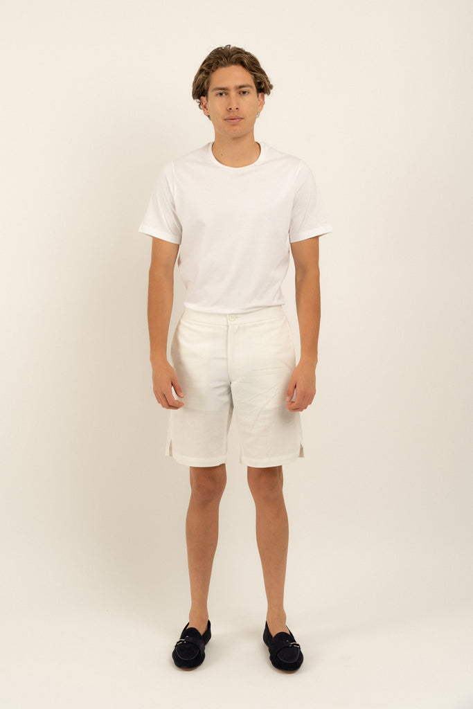 Romero McPaul - , Romero + McPaul, Bondi White Linen Shorts
