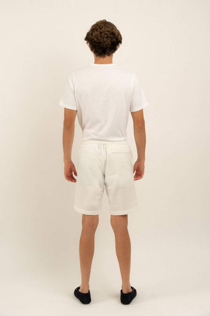 Romero McPaul - , Romero + McPaul, Bondi White Linen Shorts