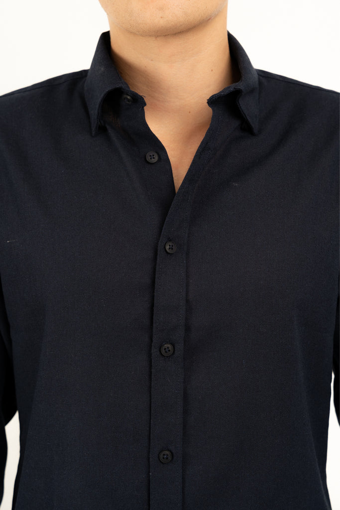Romero McPaul - , Romero + McPaul, Cannes Navy Linen Shirt'25