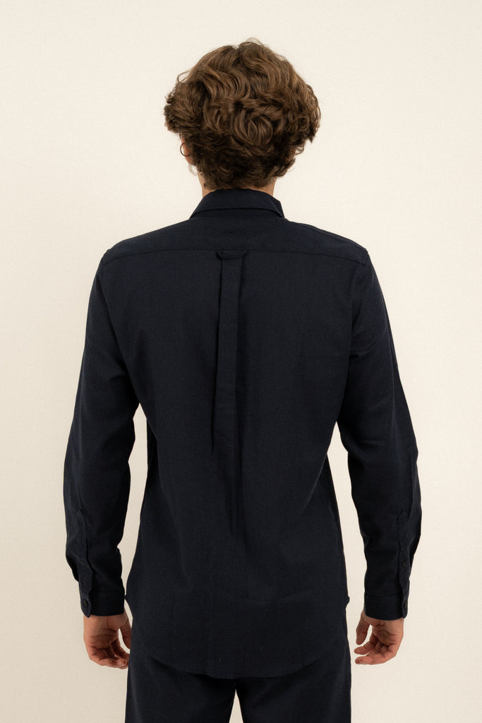 Romero McPaul - , Romero + McPaul, Cannes Navy Linen Shirt'25