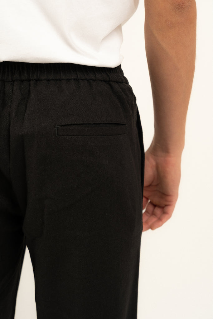 Romero McPaul - , Romero + McPaul, Milos Black Linen Trousers