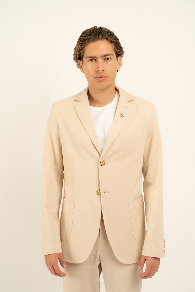 Romero McPaul - , Romero & McPaul, Newport Beige Linen Blazer