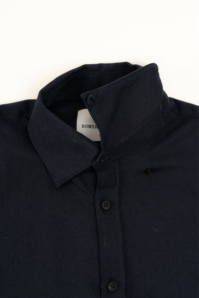 Romero McPaul - , Romero + McPaul, Cannes Navy Linen Shirt'25
