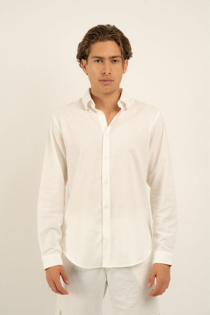 Romero McPaul - , Romero + McPaul, Cannes Ivory Linen Shirt'25