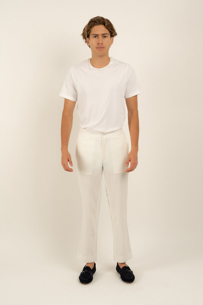 Romero McPaul - , Romero + McPaul, Milos Ivory Linen Trousers