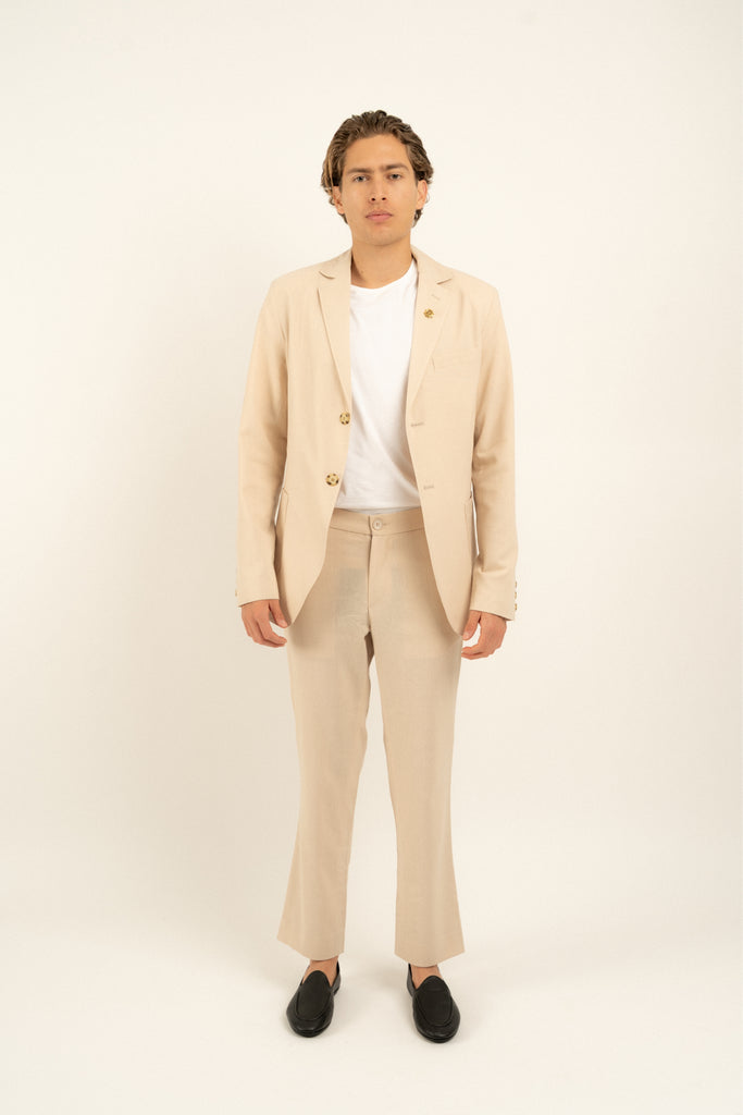 Romero McPaul - , Romero & McPaul, Newport Beige Linen Blazer