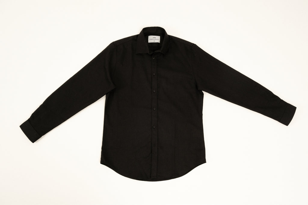 Romero McPaul - , Romero + McPaul, Cannes Black Linen Shirt'25