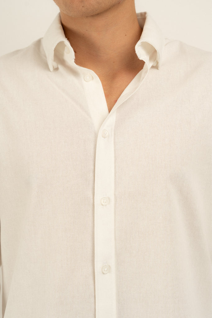 Romero McPaul - , Romero + McPaul, Cannes Ivory Linen Shirt'25