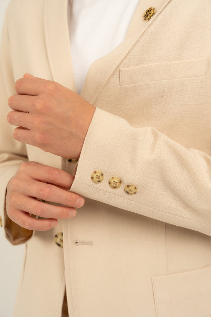 Romero McPaul - , Romero & McPaul, Newport Beige Linen Blazer