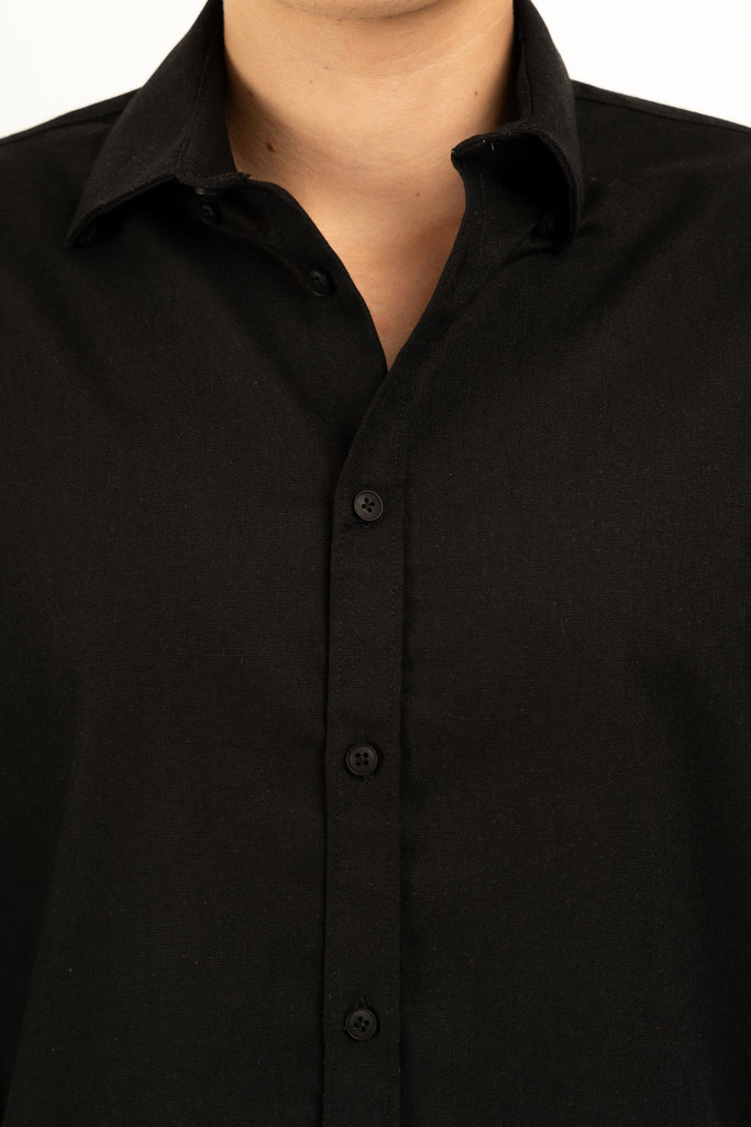 Romero McPaul - , Romero + McPaul, Cannes Black Linen Shirt'25
