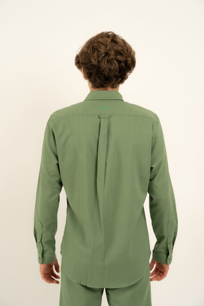 Romero McPaul - , Romero + McPaul, Cannes Green Linen Shirt'25