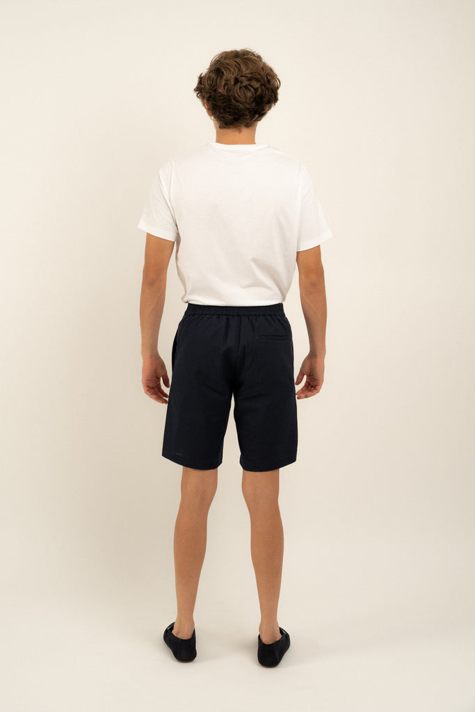 Romero McPaul - , Romero + McPaul, Bondi Navy Linen Shorts
