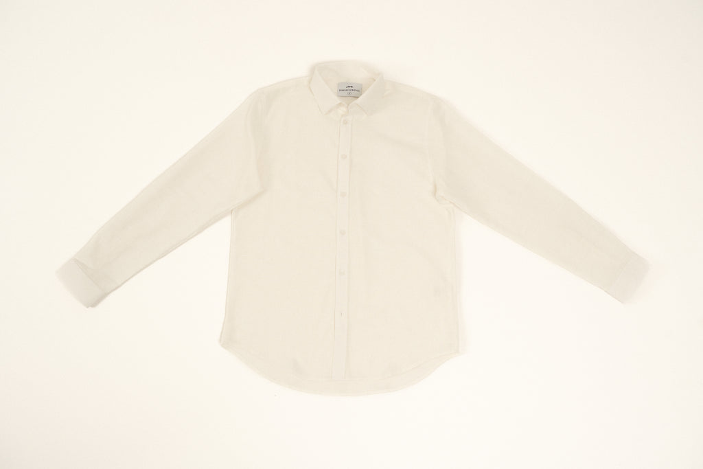 Romero McPaul - , Romero + McPaul, Cannes Ivory Linen Shirt'25