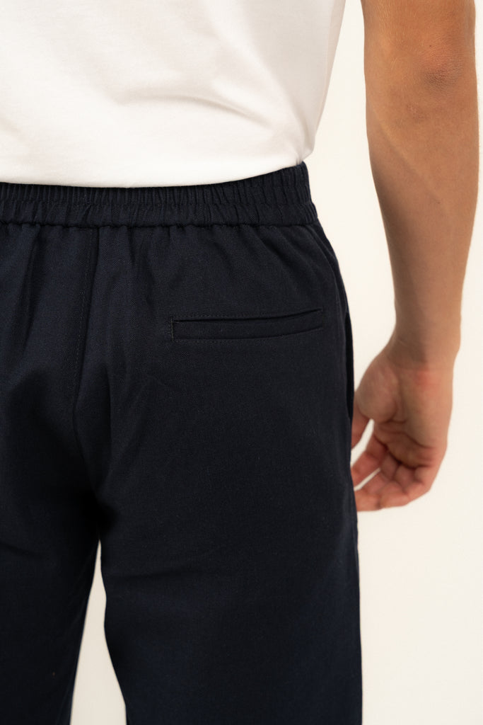 Romero McPaul - , Romero + McPaul, Bondi Navy Linen Shorts