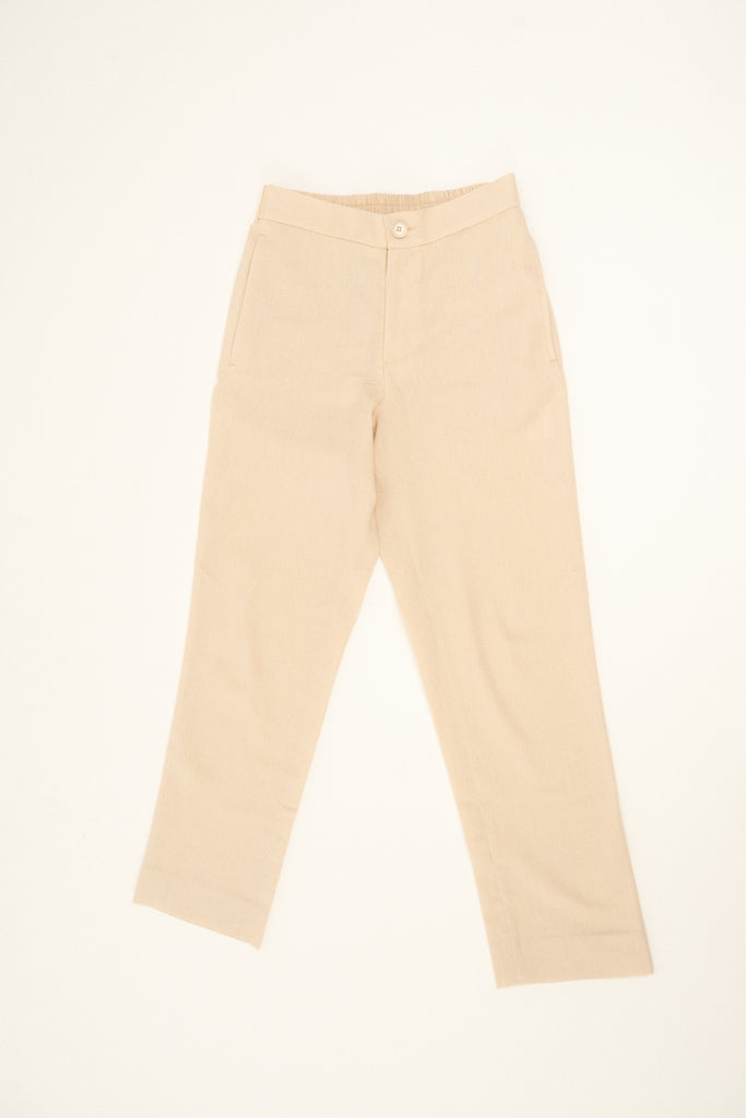 Romero McPaul - , Romero + McPaul, Milos Beige Linen Trousers