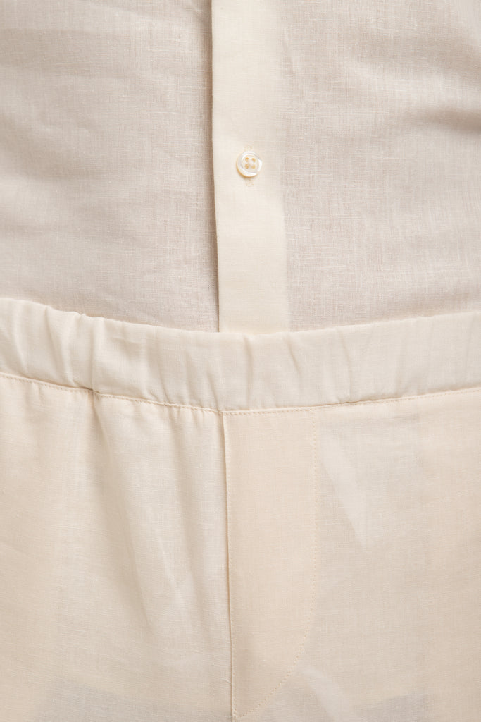 Romero McPaul - , Romero + McPaul, Bondi Ivory Linen Shorts