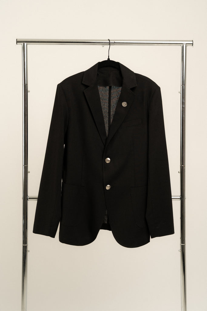 Romero McPaul - , Romero & McPaul, Newport Black Linen Blazer