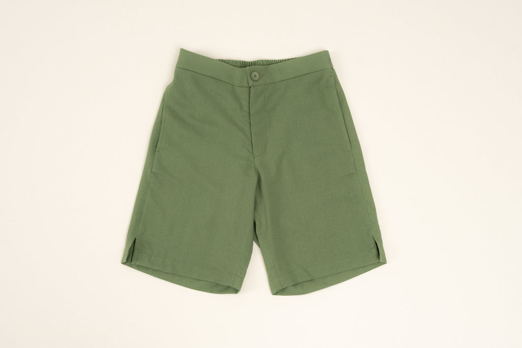 Romero McPaul - , Romero + McPaul, Bondi Green Linen Shorts