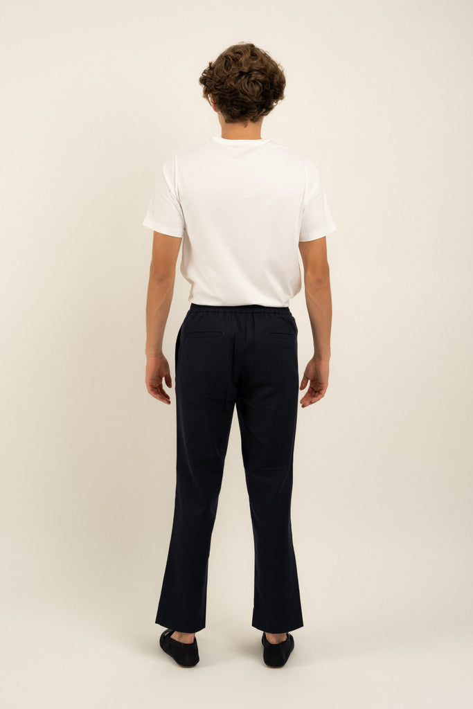 Romero McPaul - , Romero + McPaul, Milos Navy Linen Trousers
