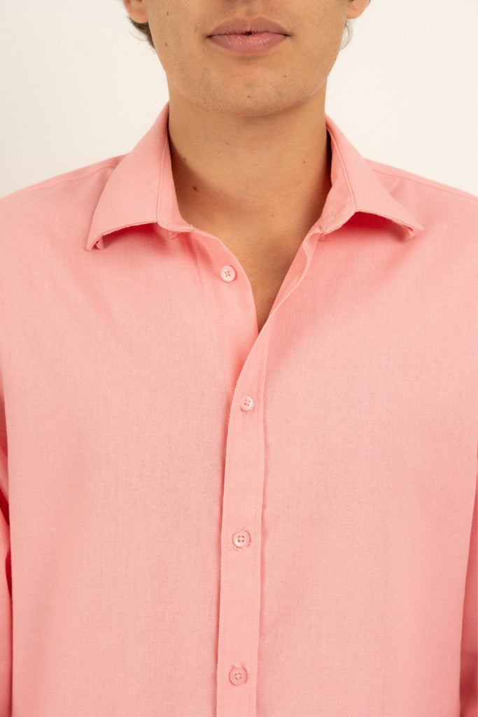 Romero McPaul - , Romero + McPaul, Cannes Pink Linen Shirt'25