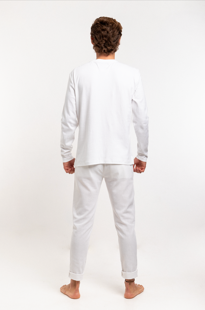 Romero McPaul - , Romero + McPaul, Long-Sleeve Pima Cotton White Button-Up Tee